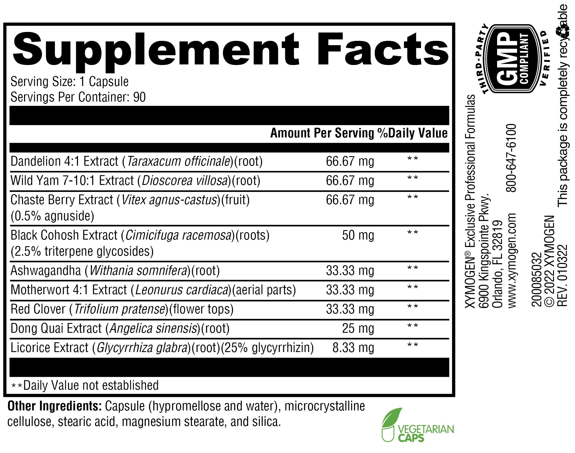 XYMOGEN MenoFem - Menopause Supplements for Women - Dandelion Root Extract, Dong Quai